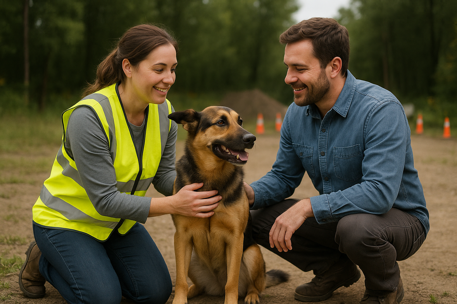 kunnen de man en vrouw op hun knieen zitten